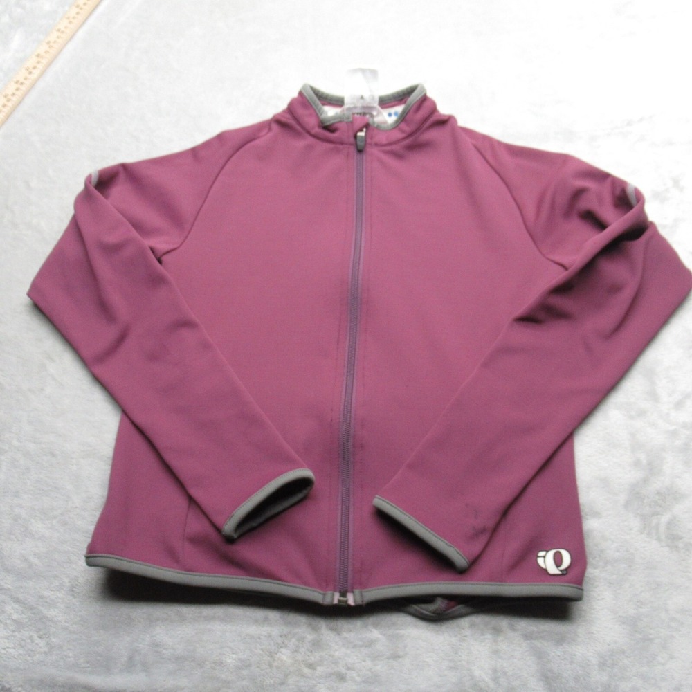 Pearl Izumi Cycling Jacket Women Medium Purple Raglan Sleeve Fleece Full Zip